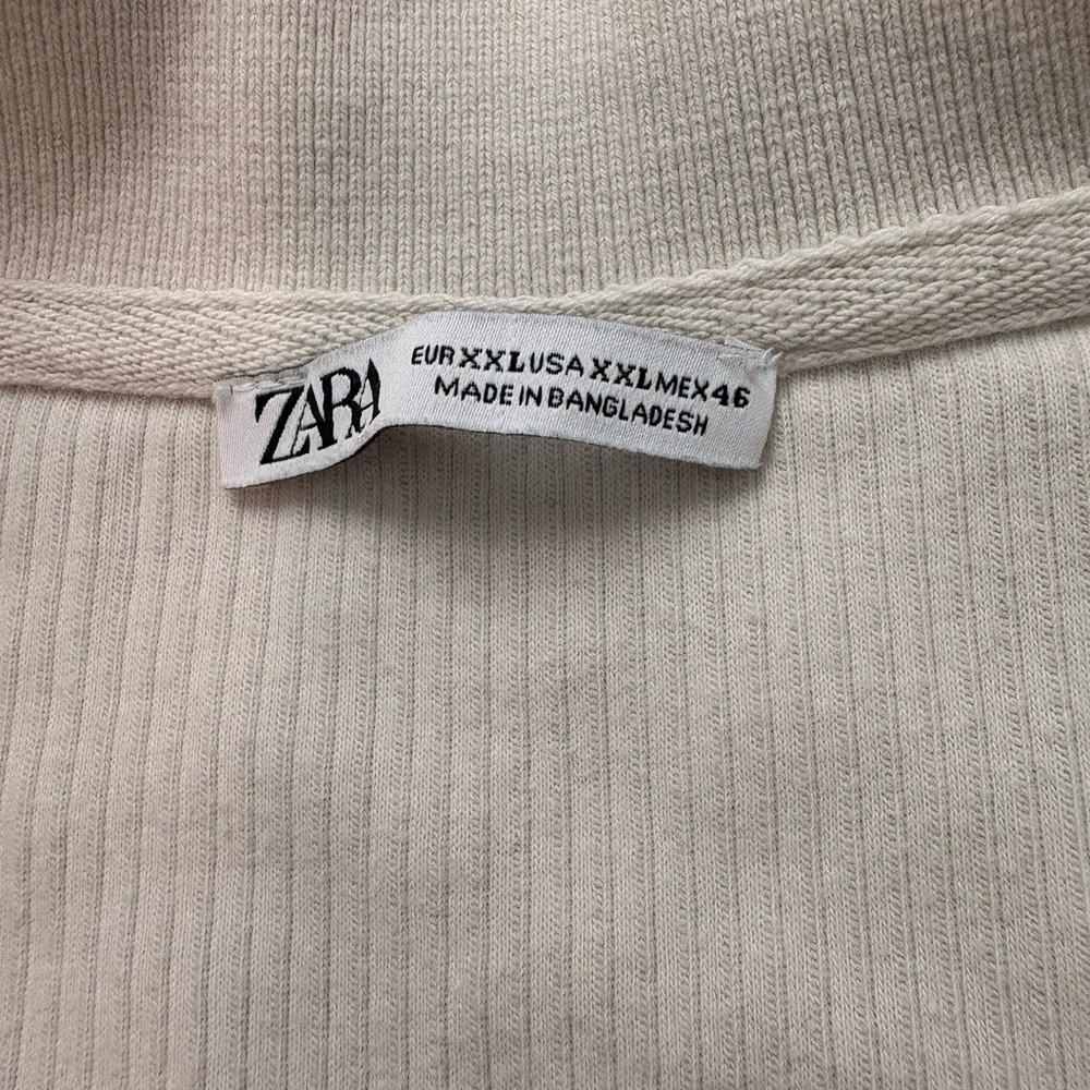 Zara Black and Cream Ribbed Polo Tops - Picture 8 of 11